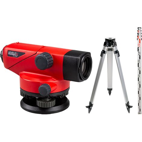 Levelfix AL320X Niveaux Automatique - Set avec Trépied à tête plate 1,8 m et Mire-E inclus - NETIM - 554322 (1/4)