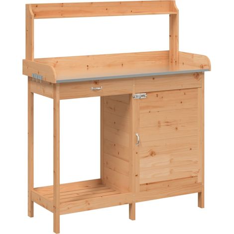 Maison Exclusive - Tavolo Invaso Mobile Marrone 110,5x45x124,5cm Massello Abete