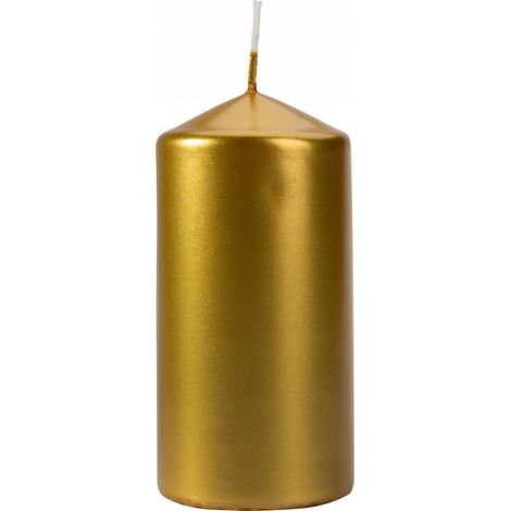 Kerzenzylinder Gold Kommunion Hochzeit Bispol 6x12cm