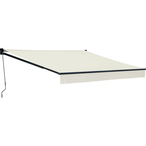 Toldo SAULE 3,5 × 3m Lona beige y estructura gris
