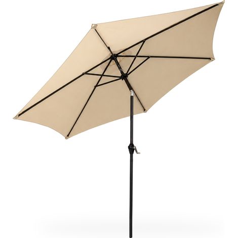 Sombrilla de jardĂn ORIENT con inclinaciĂłn ajustable en color Beige peso 4,5 kg dimensiones 270x270x235 cm (1/5)