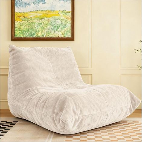 Canapé lounge luxueux en chenille brillante, pouf ergonomique offrant un soutien complet du corps, résistant aux taches et respirant pour les environnements de vie modernes