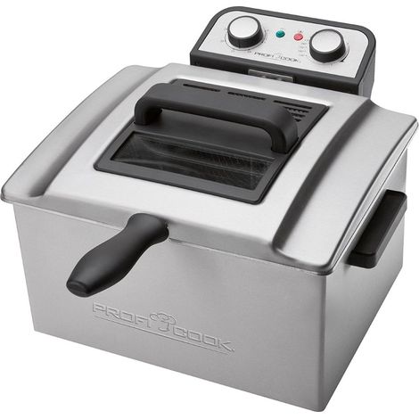 Profi Cook Doppel-Fritteuse PC-FR 1038 3000W 5L Edelstahl Timer Friteuse (1/2)
