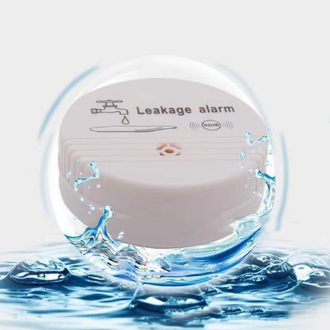 Détecteur d'Inondation Portable, Alarme Anti-Fuites d'Eau Haute Sensibilité avec Piles pour Sécurité Maison (1/2)