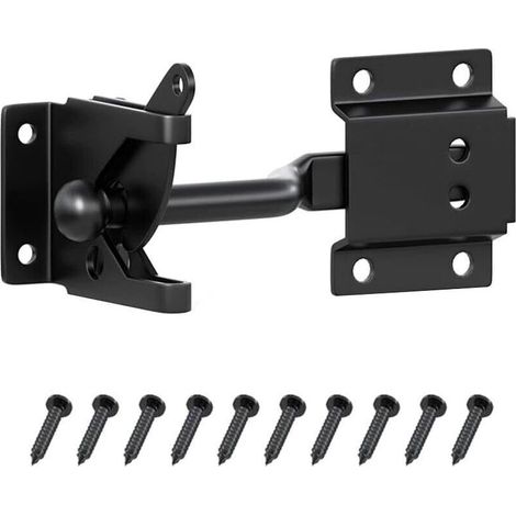 Loquet de portail à levier autobloquant, avec poignée de traction, pour portails de jardin, clôtures en bois, portes de grange, acier au carbone
