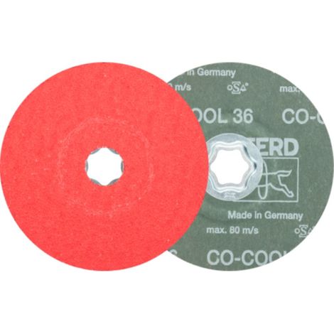 PFERD TOOLS COMBICLICK Keramikkorn Fiberscheibe Ø 125 mm CO-COOL36 für Edelstahl (5) 5 Stk