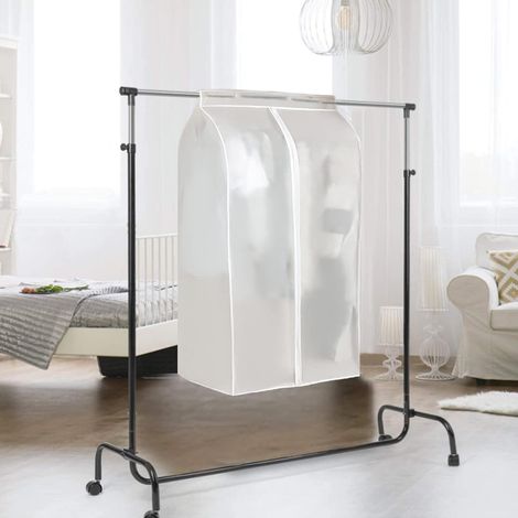 1 Housse de vêtement, PEVA, double fermeture à glissière, design translucide, anti poussière anti humidité, pour costume manteau robe (1/5)