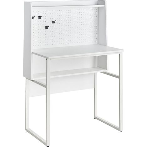 Schreibtisch mit Lochplatte BUXTON Weiß 84 cm 48 cm