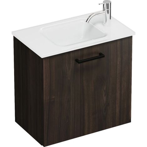 Burg Eqio Glas-WT+WT-Unterschrank Marone Dekor Trüffel/Weiß GR0234