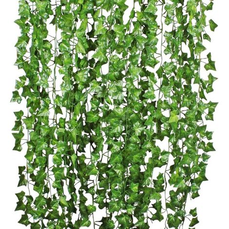 Set di 12 ghirlande di edera artificiale – foglie di eucalipto artificiali – rampicante da soffitto – verde