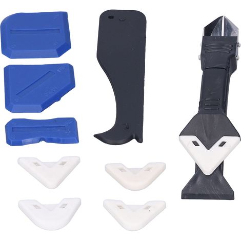 Lot de 10 outils de finition pour mastic silicone, sûrs et réutilisables, destinés aux mastics, enduits et joints. (1/5)