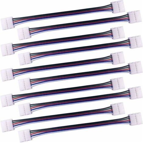 10 Stück 5-poliges RGBW-Anschlusskabel für 10-mm-LED-Streifen, lötfreier LED-Streifen-Konverteradapter zum Verbinden von 2 SMD 5050 RGBW-LED-Streifen – 17 cm lang (1/5)