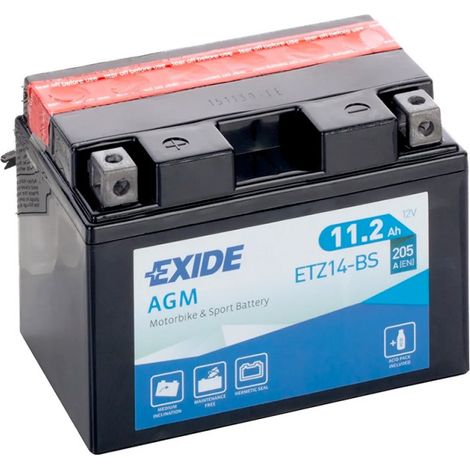 Batterie moto Exide ETZ14-BS YTZ14-BS 12v 11.2ah 205A