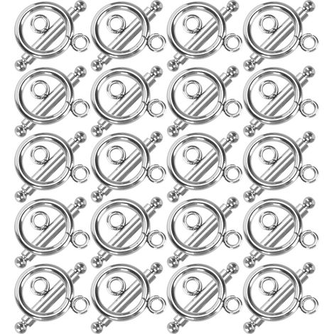 20 Set Bracelet Toggle Clasps Stainless Steel OT Buckle Necklace DIY Jewelry Making Supplies (1/5)