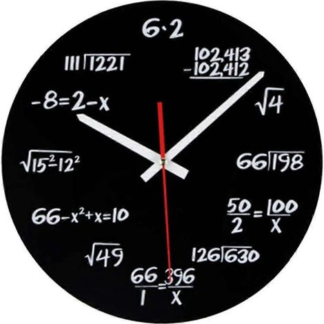 Math Wall Clock, Novelty Timelike Unique Wall Clock Math Formulas Clock, Simple Math Equation (1/2)