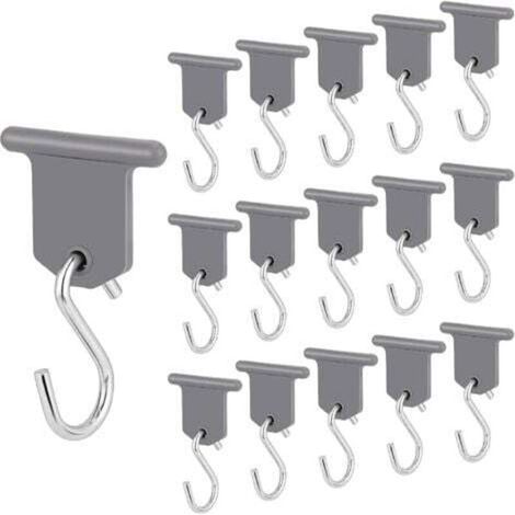[NEVER USED] 16 Pairs of Awning Hooks for Campervans, RV Awning Accessories, S-Shaped Hooks, Easy to Install for Campervans, Caravans, Indoor and Outdoor Supplies, Christmas Tents (Grey)