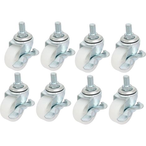 1,5-Zoll-Durchmesser M10x15mm Gewindezapfenbremse Roulette universelle pivotante 8 pièces