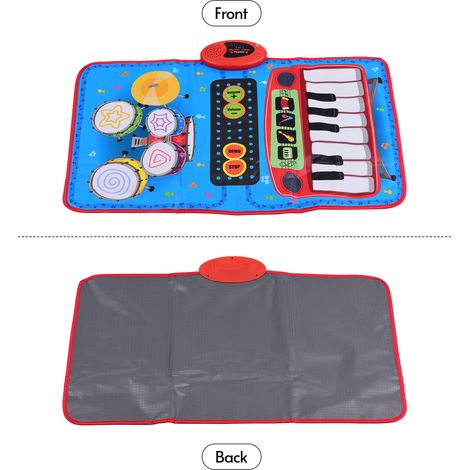 70 x 45 cm Elektronische Musikmatte mit Klavier und Schlagzeug (2-in-1) – Musikspielmatte und pädagogisches Spielzeug für Kinder (1/4)