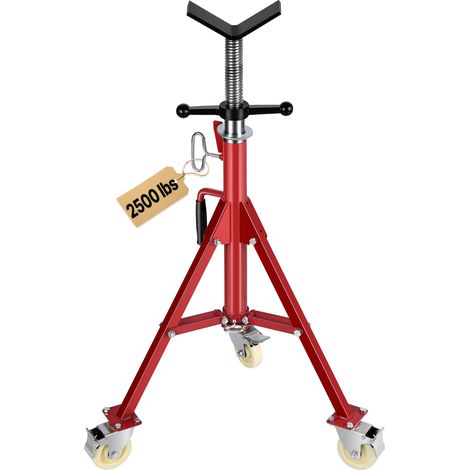 Servante de Tubes à Tête en V sur Roulettes Servante Tuyauteur Charge 1134 kg Servante Tuyaux Structure en Acier Ajustable 50,5-93,5 cm Pieds Repliables Supporter Tuyaux 0,3-30,5 cm Tuyauterie (1/5)