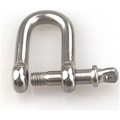 Stück M8 D-Ring-Schäkel mit Verriegelungsmechanismus, Edelstahl 304 für Schwerlast-Rigging, Transport, Stahlketten-Schäkel (1/4)