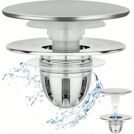 1 pièce de bouchon universel pour baignoire, bonde de baignoire pop-up, bouchon et couverture pour baignoire, remplace les leviers Lift and Turn ou Tip Toe. (1/5)