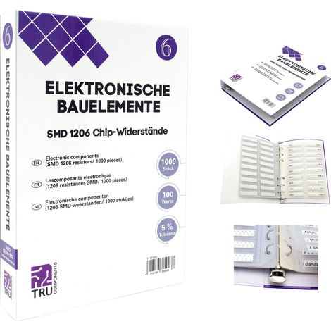 TRU COMPONENTS TC-6869412 TC-6869412 Sortiments-Album SMD 1206 0.25 W 5 % 1000 Teile (1/3)