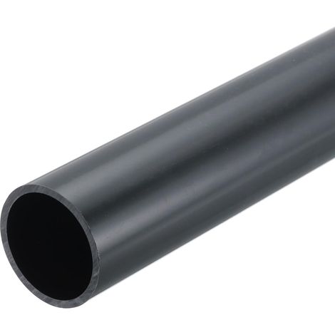 PVC Rigid Tube Round Tube 28.2mm ID 32mm OD 20cm Length Dark Grey for Water Pipe, Craft, Cable Sleeve (1/5)