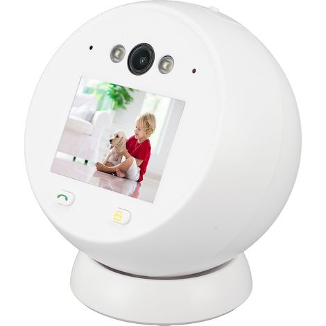 Caméra de surveillance intérieure bidirectionnelle avec détection WiFi et IA, compatible FaceTime et appels téléphoniques sans fil via application, écran 2,8 pouces, angle de vision de 120°. (1/5)