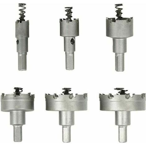 Cloche pour Metal, XU, De 6 Forets Scie-cloche Carbure, Scies-Cloches Acier Inoxydable., L'Aluminium, L'Acier, Cuivre, Bois,16 22 30 40 50 60 KZQ - KZQ