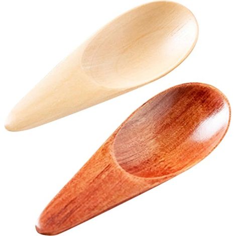 Cucharas pequeñas de madera (4 unidades): Cucharas de café, cucharas de postre, cucharas de sal, cucharas de madera reutilizables (1/5)