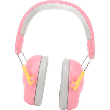 Casque antibruit pour bébé, protection auditive douce et anti-bruit, idéal pour les voyages et le sommeil (jaune/rose). (1/5)