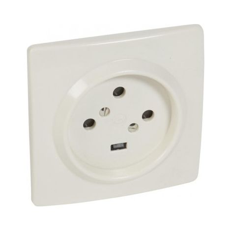 Legrand 055455 Presa 3P+T con vite e copertura di protezione, dimensioni 95x95 mm
