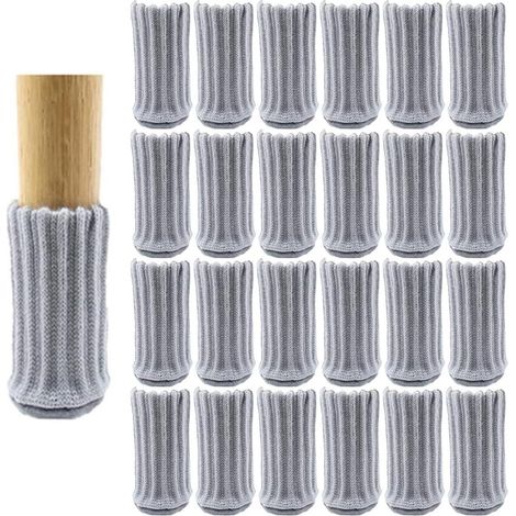 Calcetines Para Patas De Silla MINKUROW, 24 Patas Para Muebles Para Evitar Arañazos Y Reducir El Ruido, Almohadillas Antideslizantes, Fáciles De Mover (Gris) (1/4)