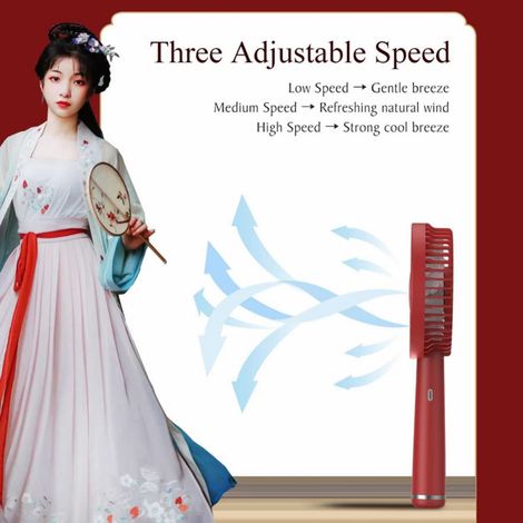 Ventilateur portable rétro chinois silencieux, mini ventilateur de poche rechargeable par USB (1/5)