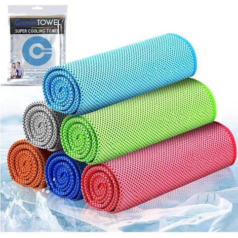 Lot de 6 serviettes rafraîchissantes pour le sport, idéales pour rafraîchir la nuque. Douces et respirantes, elles sont parfaites pour le golf, la salle de sport, la course à pied et le camping. XF25