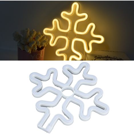 Guirlande lumineuse LED néon flocons de neige pour Noël, décorations de Noël pour la maison, décorations originales pour fêtes d'anniversaire, éclairage d'ambiance. Alimentation par piles ou USB. (1/5)