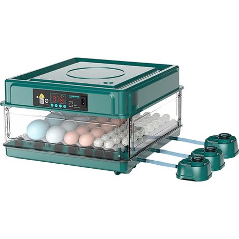 Incubadora de huevos, rotación automática, control de temperatura, DualPower, 48 huevos. (1/2)