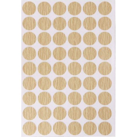 54pcs Vis Trou Couvercles Autocollants 21mm Diamètre Chêne (1/3)
