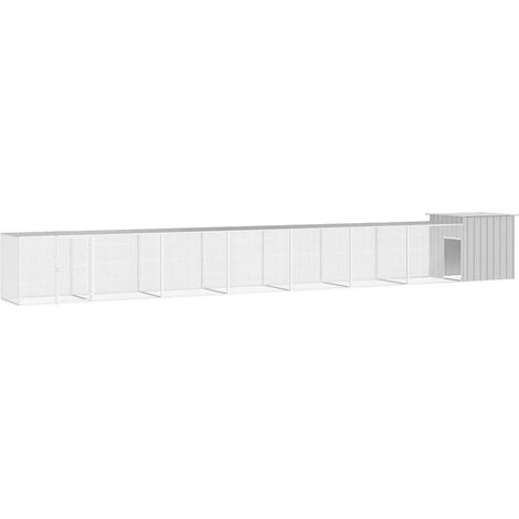 Hühnerkäfig Grau 800x91x100 cm Verzinkter Stahl