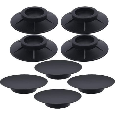 8Pcs Patins Anti-Vibration pour Machine à Laver,Sèche-Linge en Caoutchouc Coussinets de Machine à Laver à Tambour(10cm,Noir) (1/5)
