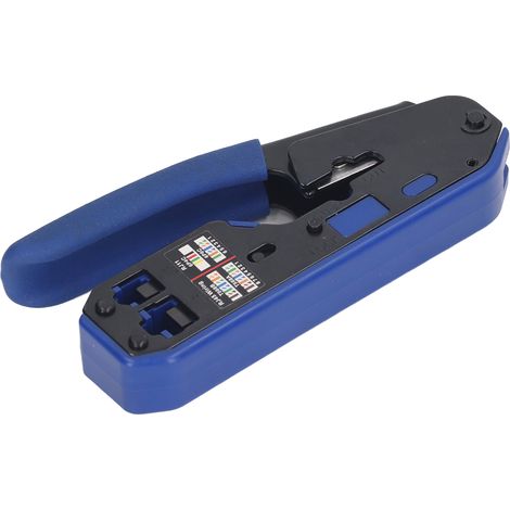 Kit d'outil de sertissage RJ45 pour câble réseau Ethernet, sertisseur traversant pour connecteurs Cat5e, Cat6 et Cat6a (1/5)