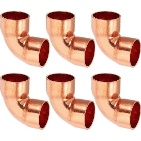 12pcs Raccord Coudé en Cuivre pour Tuyaux Gaz, 14mm Tuyau d'Arrosage Durite Essence, Raccords Tuyauterie à Pression HVAC Climatisation Plomberie, Épaisseur 1mm - 18mm x (1/5)