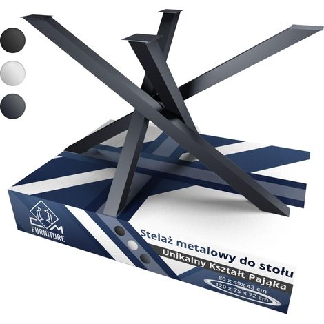 Patas de mesa metálicas con forma de araña de CM Furniture, con un exclusivo diseño Mikado en color antracita, para una mesa sólida de 72 cm de altura, ideal para mesas de comedor, conferencias, salas (1/5)