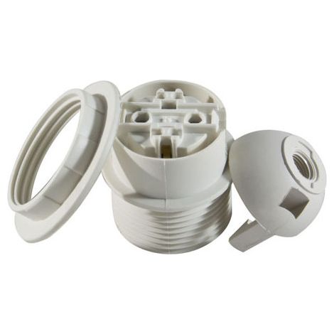 DOUILLE BLANCHE E27+ BAGUE BRANCHEMENT AUTOMATIQUE
