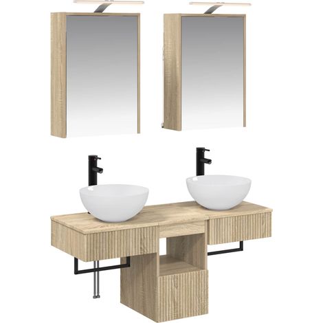 Bathroom Cabinet Set 5 pcs Sonoma Oak 43 x 16 x 62.5 cm vidaXL (1/5)