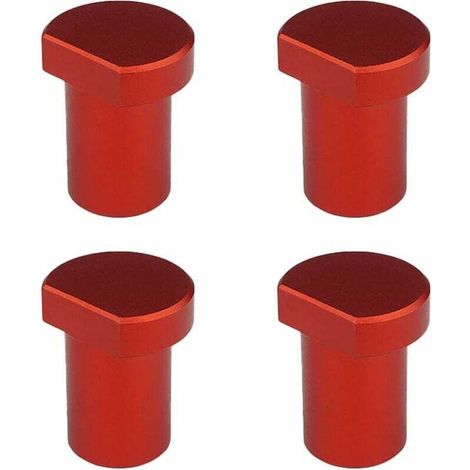 Set of 4 aluminum alloy workbench clamps for woodworking, 19mm dog hole positioning plug (19mm, red) (1/5)