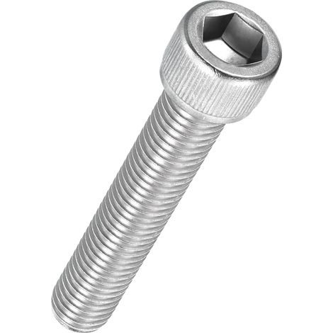 5Pcs Vis à Tête Cylindrique à Six Pans Creux M12-1.75 x 60mm Douille Allen Entièrement Filetée en Acier Inoxydable 304 pour Moteur Électrique, Impression 3D, Argenté (1/5)