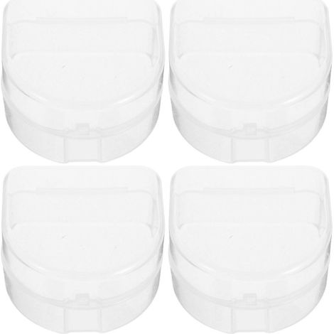 Boîte transparente pour prothèses dentaires, étuis compatibles avec rangement pratique, lot de 4. (1/5)