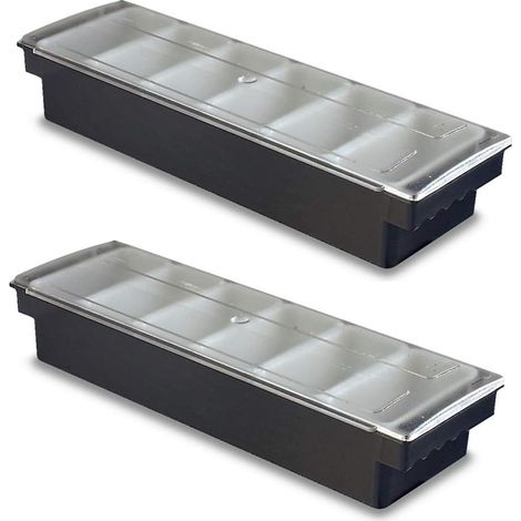 BRB Lot de 2 récipients à ingrédients/épices avec 6 inserts - Dimensions (l x p x h) : 500 x 155 x 90 mm