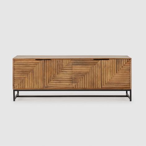 Mueble televisión 4 puertas modelo Nerea acabado madera de mango, 160cm(ancho) 58cm(alto) 40cm (largo) (1/3)